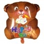 Ballon Ourson Marron Foncé Happy Birthday