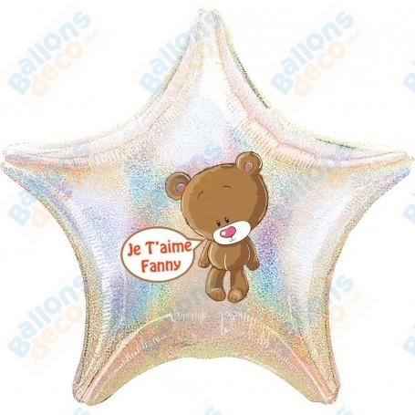 Ballon Ourson Mignon Personnalisable, Décoration Ballon Anniversaire.