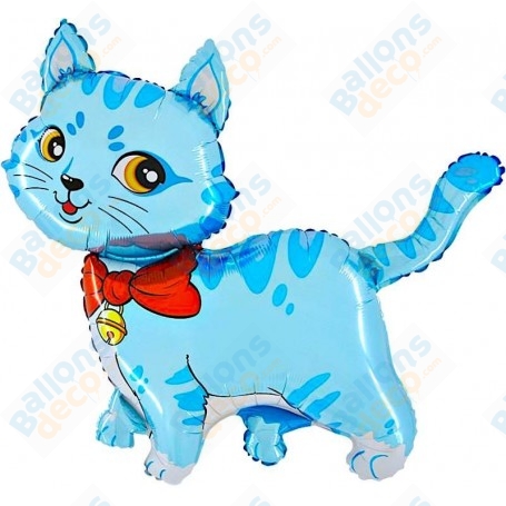 Ballon Chat Bleu, décoration ballon anniversaire, animalerie