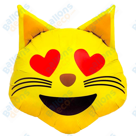 Ballon Chat Emoji, décoration ballon animaux fun et décoration Saint Valentin.