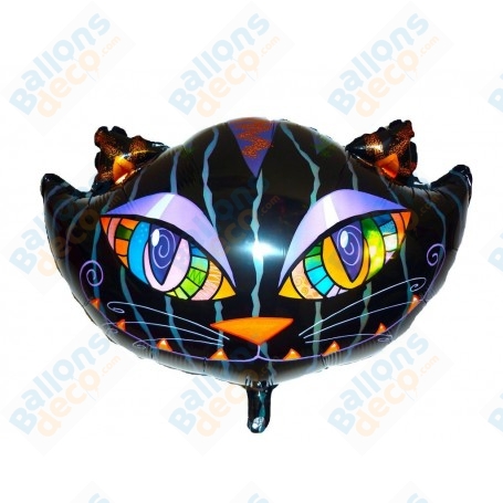 Ballon Chat Noir Psychédélique, décoration ballon D'Halloween. ballons animaux