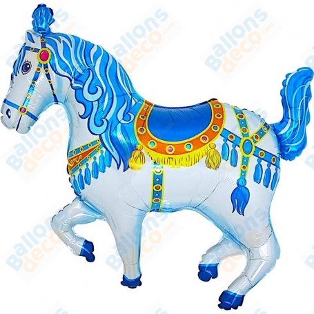 Ballon Cheval De Cirque Bleu, décoration ballon animaux du Cirque, décoration festive.