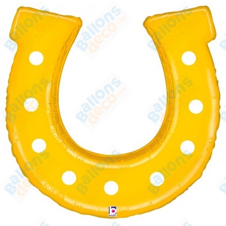 Ballon Fer à Cheval Or, décoration ballon anniversaire, centre équestre, décoration western.