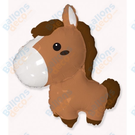 Ballon Cheval Marron Cartoon, décoration ballon Animaux de la ferme, Hippodrome, Animaux équestres