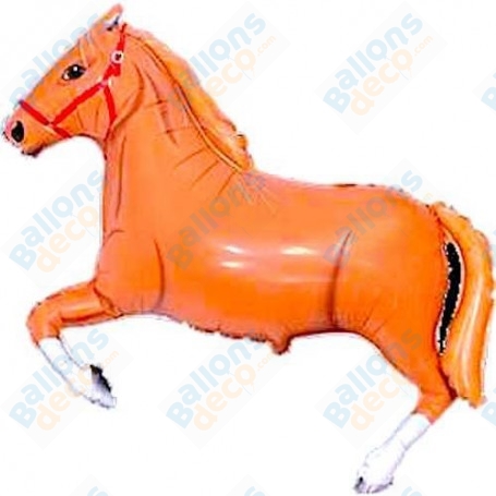 Ballon Cheval Marron Clair, décoration ballon anniversaire, décoration équestre.
