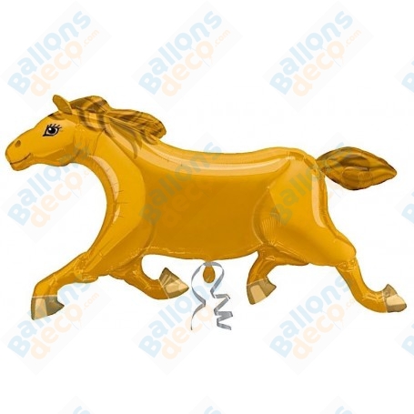 Ballon Cheval Beige, décoration ballon équestre, salon animaux.