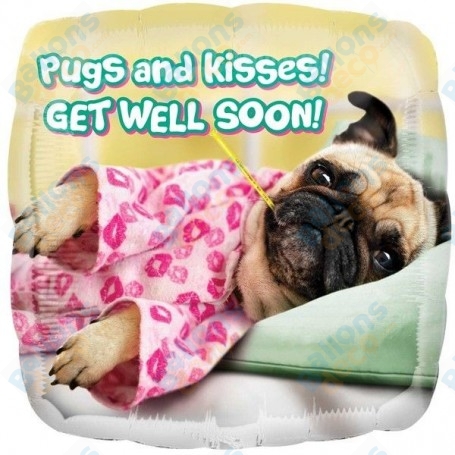 Ballon Chien Carlin Guéri Vite Carré, décoration ballon.