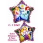 Ballons Princesses étoiles deux faces différentes 2 + 1 Offert, Décorations ballons pour anniversaire.