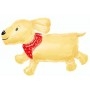 Ballon Chien Beige Collier Foulard Rouge