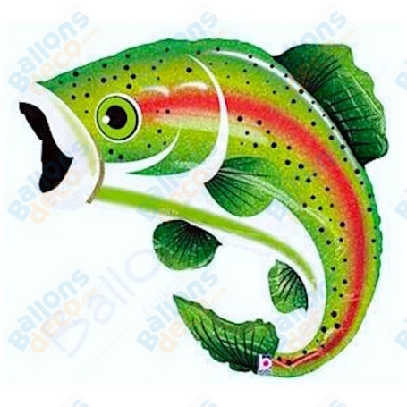 Ballon Poisson Truite Holographique, décoration ballon Anniversaire, poissons des rivières.