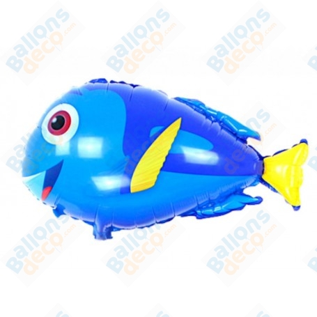 Ballon Poisson Bleu, décoration ballon anniversaire, animaux aquatique, Aquarium.