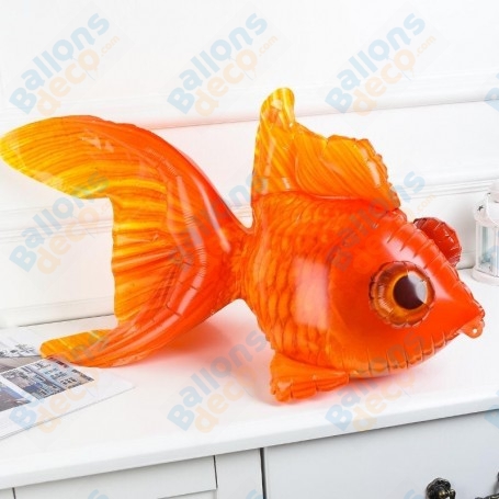 Ballon Poisson Orange Gros Yeux Air, Décoration ballon anniversaire, Décoration Mer Aquatique