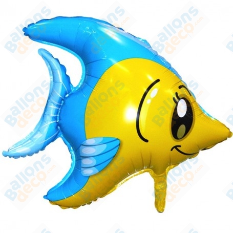 Ballon Poisson Bleu et Jaune Aquatique, décoration ballon anniversaire, Ballon Nemo Disney.