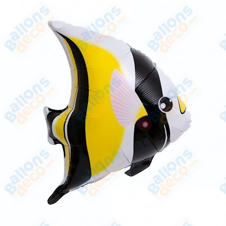 Ballon Poisson Jaune et Noir Tropical, décoration ballon anniversaire, Aquatique, Nemo Disney