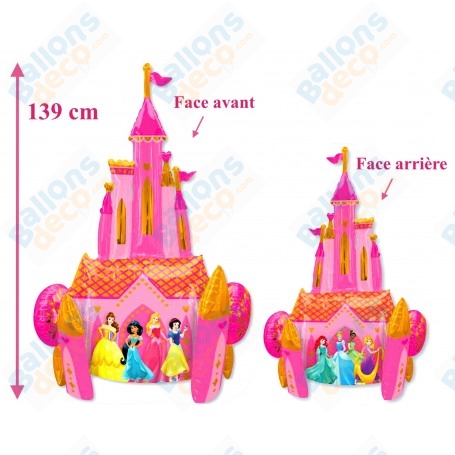 Ballon Château Des Princesses Disney Rose, Décorations ballons pour anniversaire.
