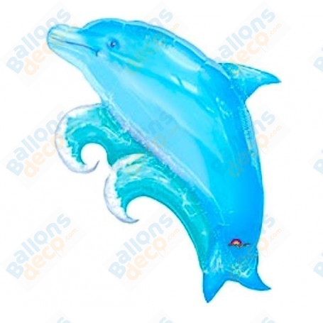 Ballon Dauphin Vagues Anagram, décoration ballon anniversaire, Baby Shower, Soirée Mer.