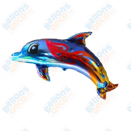 Ballon Dauphin Bleu Couleurs, décoration ballon animaux aquatique, anniversaire.