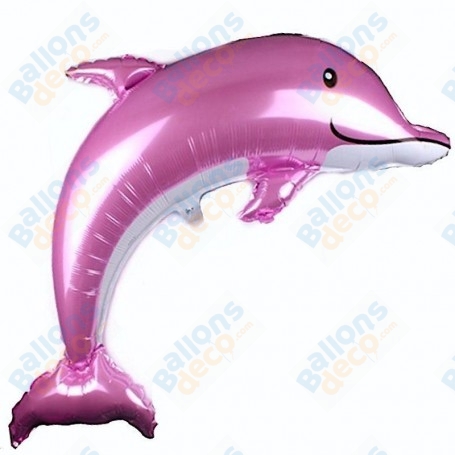 Ballon Dauphin Rose Géant, décoration ballon animaux marin et Anniversaire Fille.