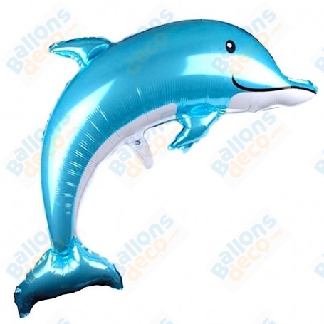 Ballon Dauphin Bleu Géant, décoration ballon Animaux marin et Anniversaire enfant.