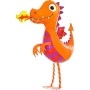 Ballon Dragon Orange Flamme Marcheur