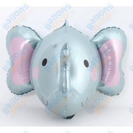 Ballon Éléphant Gris en 3D, décoration ballon animaux de la Savane, naissance.
