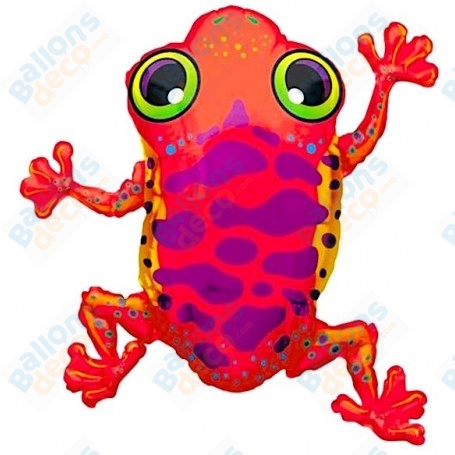 Ballon Grenouille Rouge et Violet Anagram, décoration ballon Animaux aquatique, Anniversaire, Batracien.