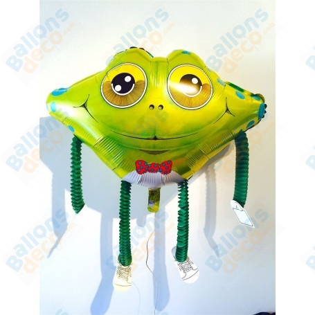 Ballon Marcheur Grenouille verte Vintage Anagram, décoration ballon animaux aquatique.