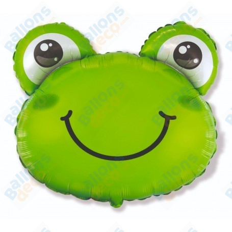 Ballon Grenouille Tête Mignonne Flexmetal, décoration ballon animaux aquatique, Anniversaire.