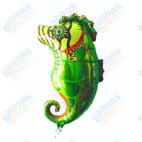 Ballon Hippocampe Vert Réaliste, décoration ballon animaux aquatique, Anniversaire Disney, mer.