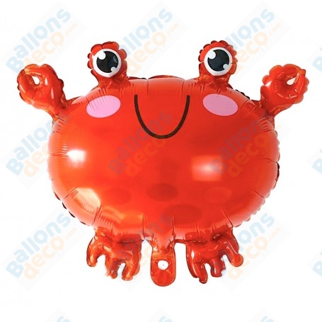 Ballon Crabe Rouge Mini, décoration ballons Animaux Aquatique, Vitrine magasin.