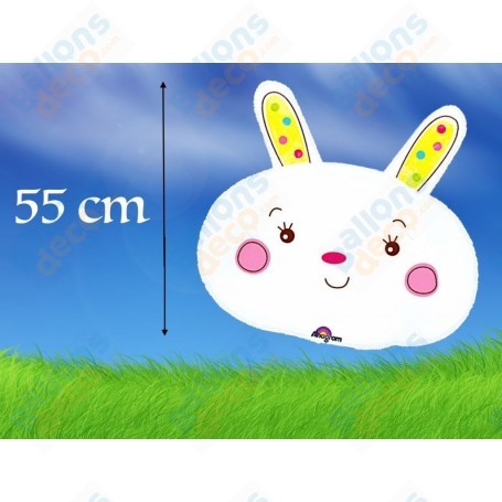 Ballon Tête de lapin mignon Anagram, décoration ballon animaux de la ferme, Pâques.