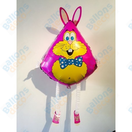 Ballon Marcheur Lapin Rose, décoration Ballon de Pâques, Anniversaire, décoration de vitrine.