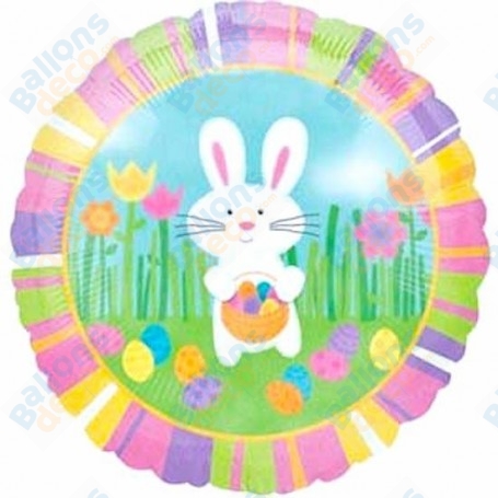 Ballon Rond Lapin Oeufs, décoration ballon Animaux de la ferme.