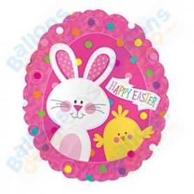 BALLON DECORATIF,Balloon E--Joyeuses pâques ballons dessin animé lapin  lapin poussin feuille ballon Jungle Animal hélium Air Globos