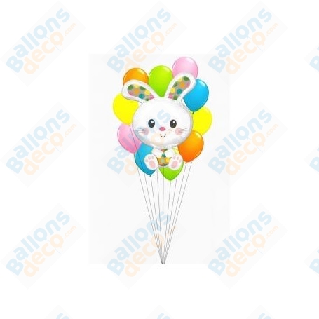 Ballons Lapin Pois Mignon Pop de Pâques en Grappe, décorations ballon Anniversaire.