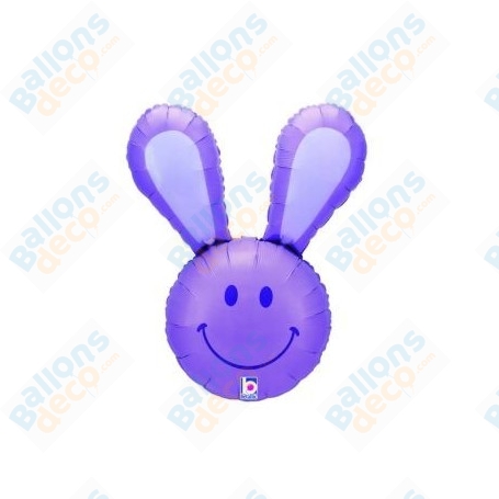 Ballon Lapin Lilas Smiley, décorations ballon anniversaire, Pâques, Animaux de la ferme.