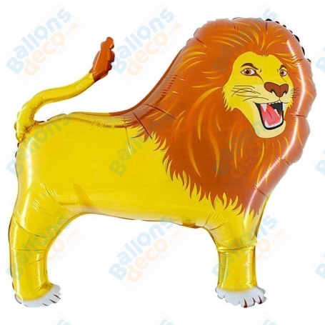 Ballon Lion d'orée, décoration ballon animaux safari, anniversaire enfants.