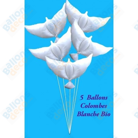 Ballons Colombes Biodégradables x5