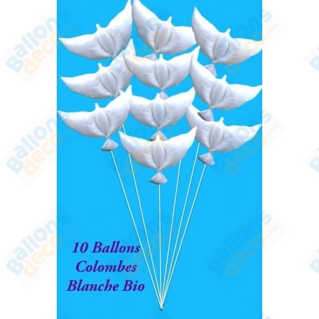10 Ballons Colombes Biodégradable