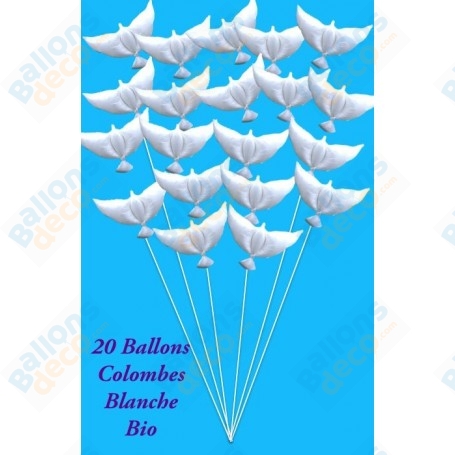 20 Ballons Colombes Biodégradables