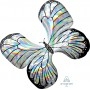 Ballon Papillon Argent Holographique