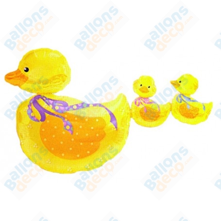 Ballon Canard Jaune et Canetons Anagram, décoration ballon naissance, Baby Shower.