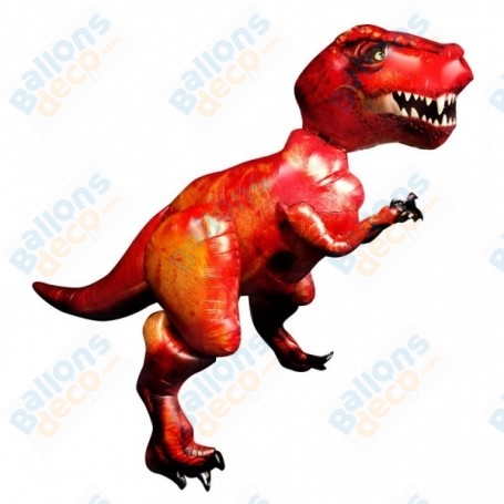 Ballon Dinosaure Orange Marcheur de chez Anagram, décoration ballon anniversaire, animaux Préhistorique.