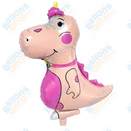 Ballon Dinosaure Rose Mignon, décoration ballon baby shower, Anniversaire, Naissance.