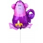 Ballon Singe Violet Sur Tige