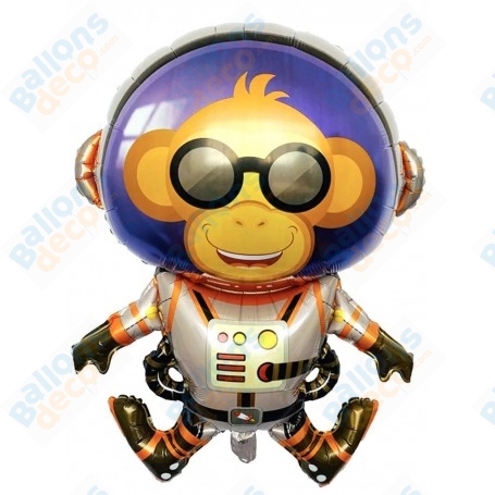Ballon Singe Astronaute, décoration ballon thème de l'espace, décoration d'anniversaire.