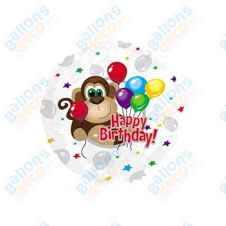 Ballon Happy Birthday Singe avec des ballons, décoration ballon anniversaire .