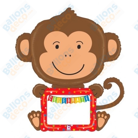 Ballon Singe Anniversaire, avec Texte Personnalisable de taille Géante, décoration ballon anniversaire.