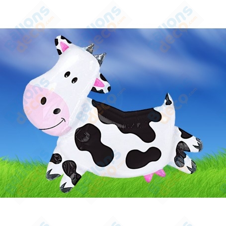 Ballon Vache Noir et Blanche, décoration ballon animaux de la ferme, Fromage de Vache.