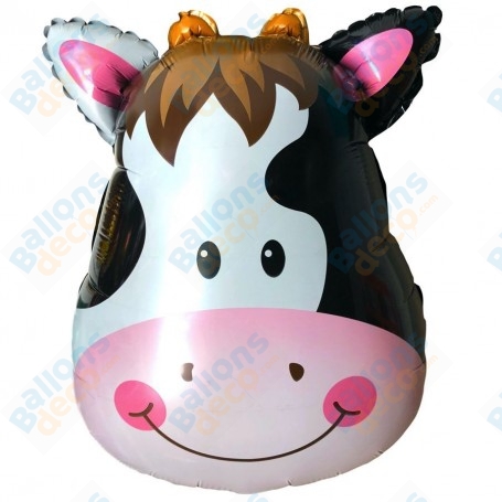 Ballon tête de Vache Mini forme, décoration ballon anniversaire et animaux de la ferme.